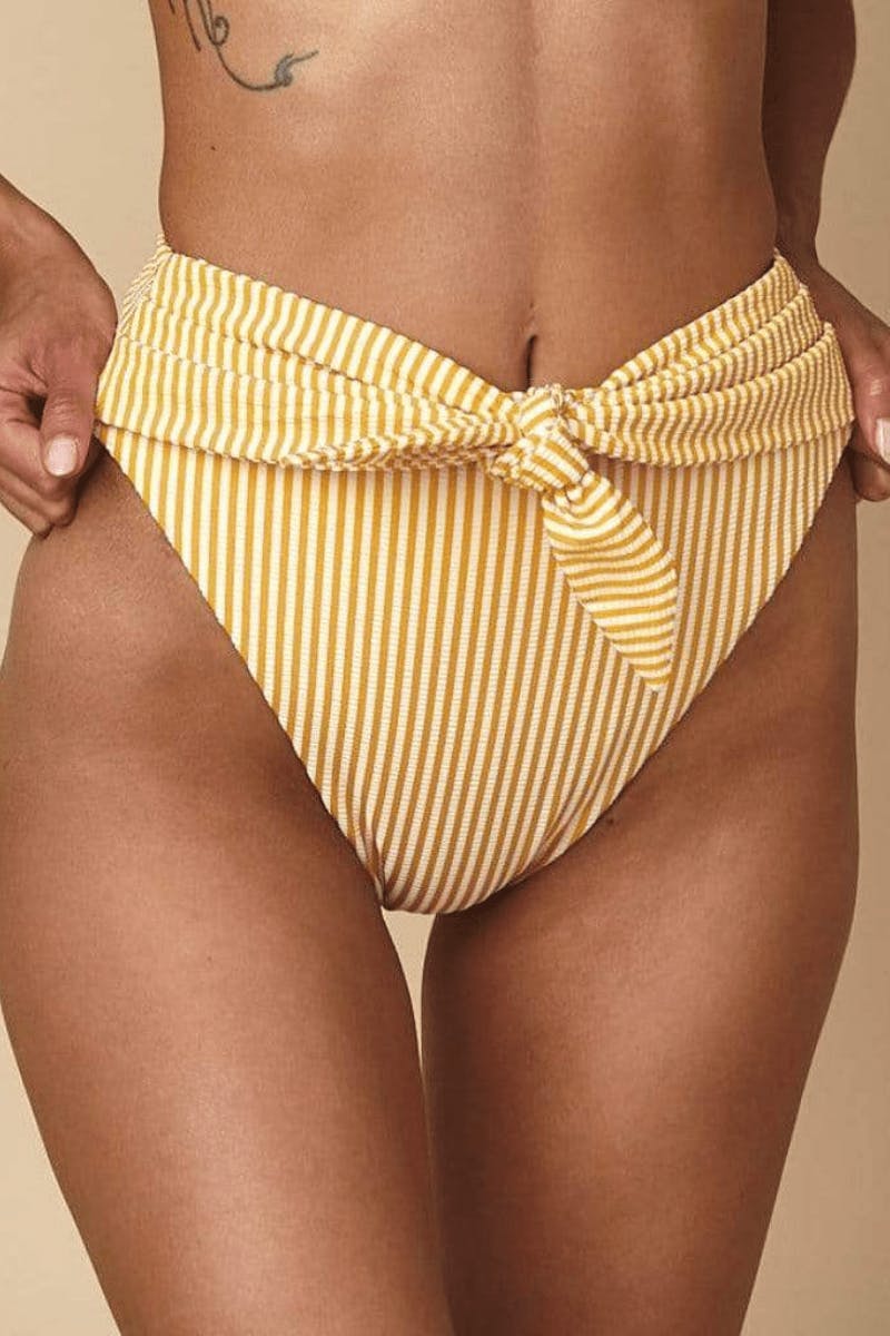 Women's Canary Stripe Paula Tie-Up Bikini Bottom