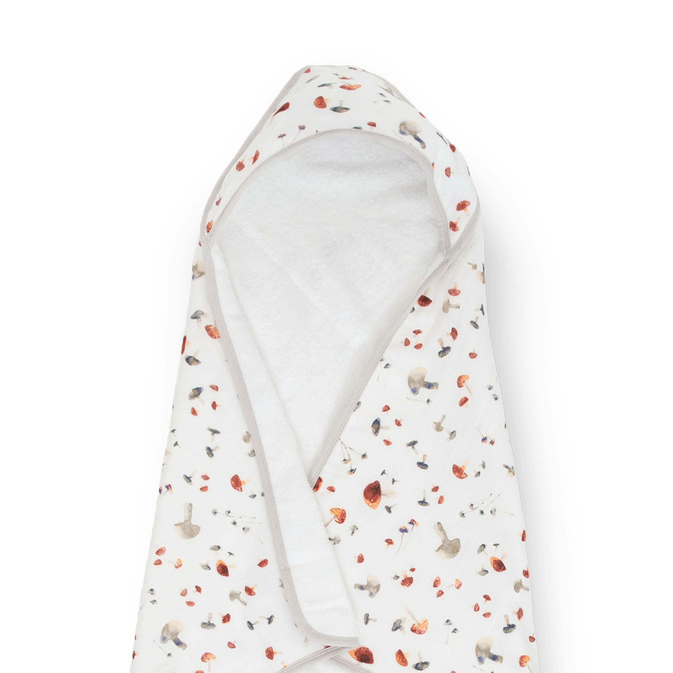Infant Hooded Towel - Mushrooms