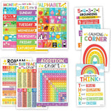 16-Piece Laminated Colorful Prek & Kindergarten Posters