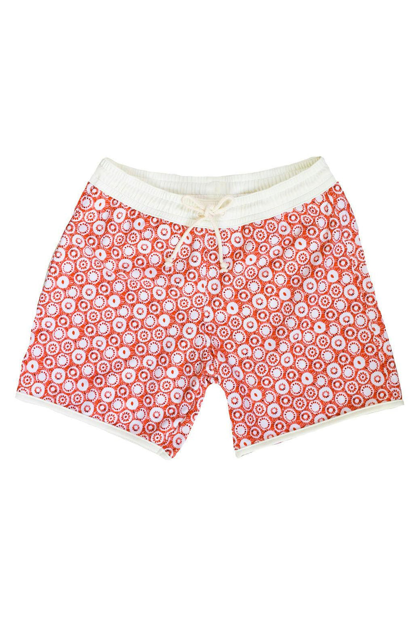 Swim Short Tommaso Jellyfish Print In Terracotta