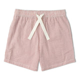 Organic Shirt & Shorts Set - Coral Stripes