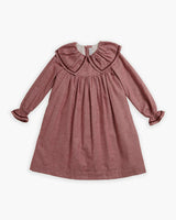 Pierrot Dress Burgundy Minicheck