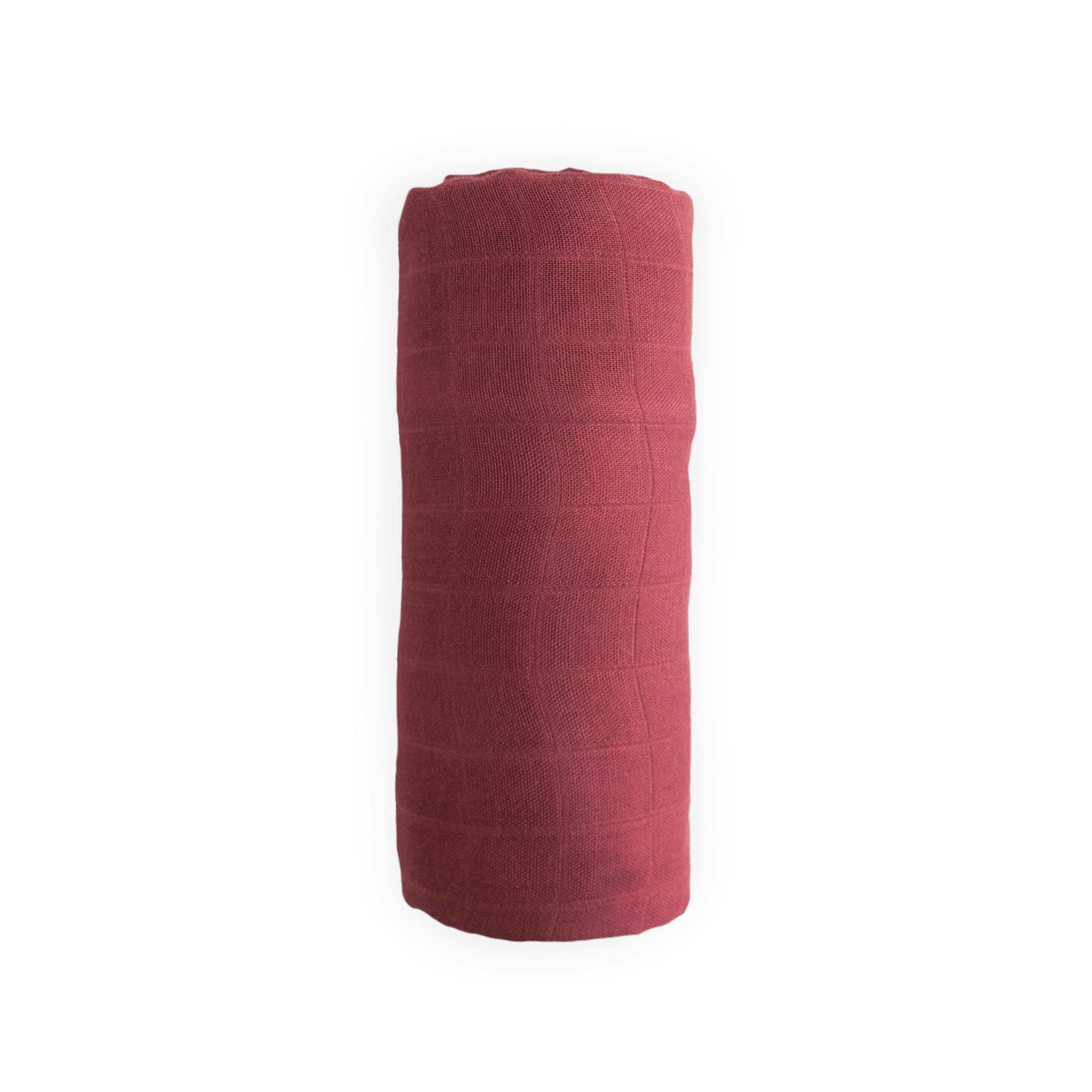 Deluxe Muslin Swaddle Blanket - Dusty Maroon