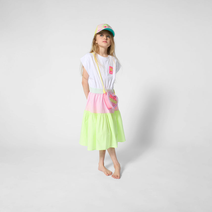 White & Color-Block Kids’ Dress