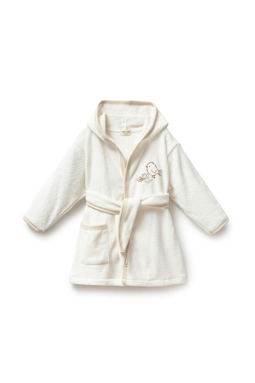 Beige Autumn Bird Robe