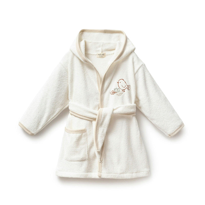 Beige Autumn Bird Robe