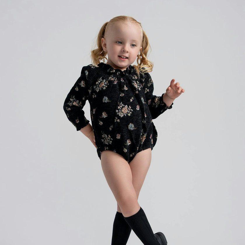 Floral Brocade Bubble Black