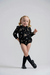 Floral Brocade Smocked Snap Bottom Bubble