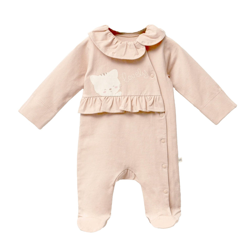Pink Lovely Kitten Babygrow