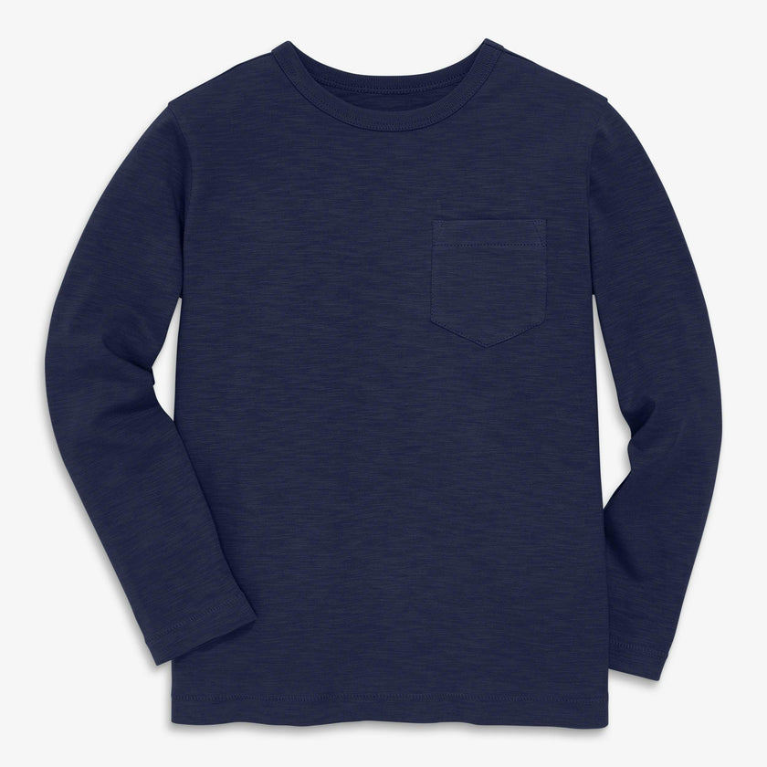 Kids long sleeve slub pocket tee
