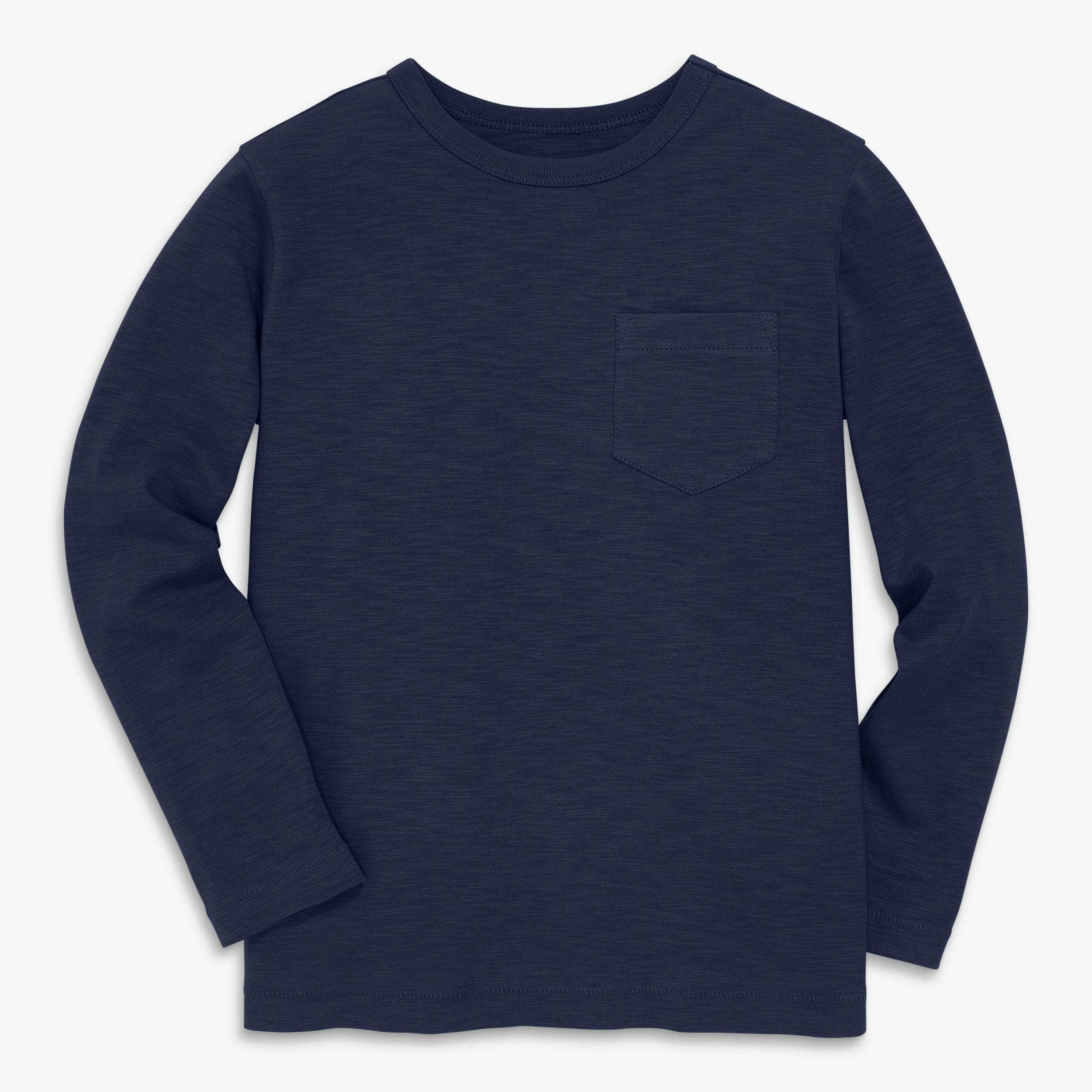 Kids long sleeve slub pocket tee