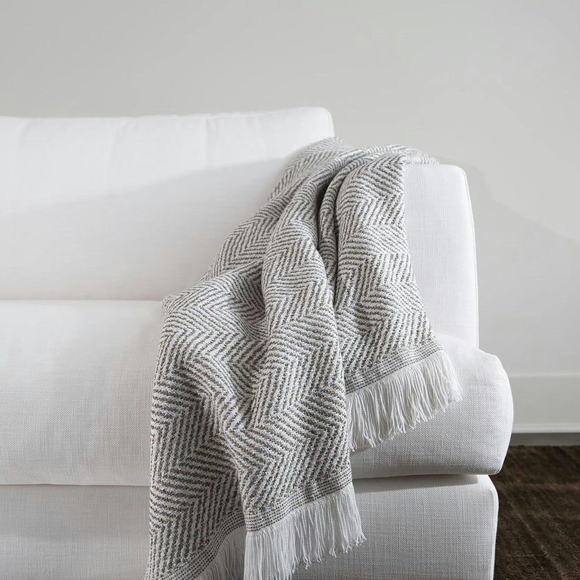 Herringbone Stain Resistant Indoor Outdoor Throw