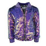 Women's Magic Mermaid Sequin Bomber Purple