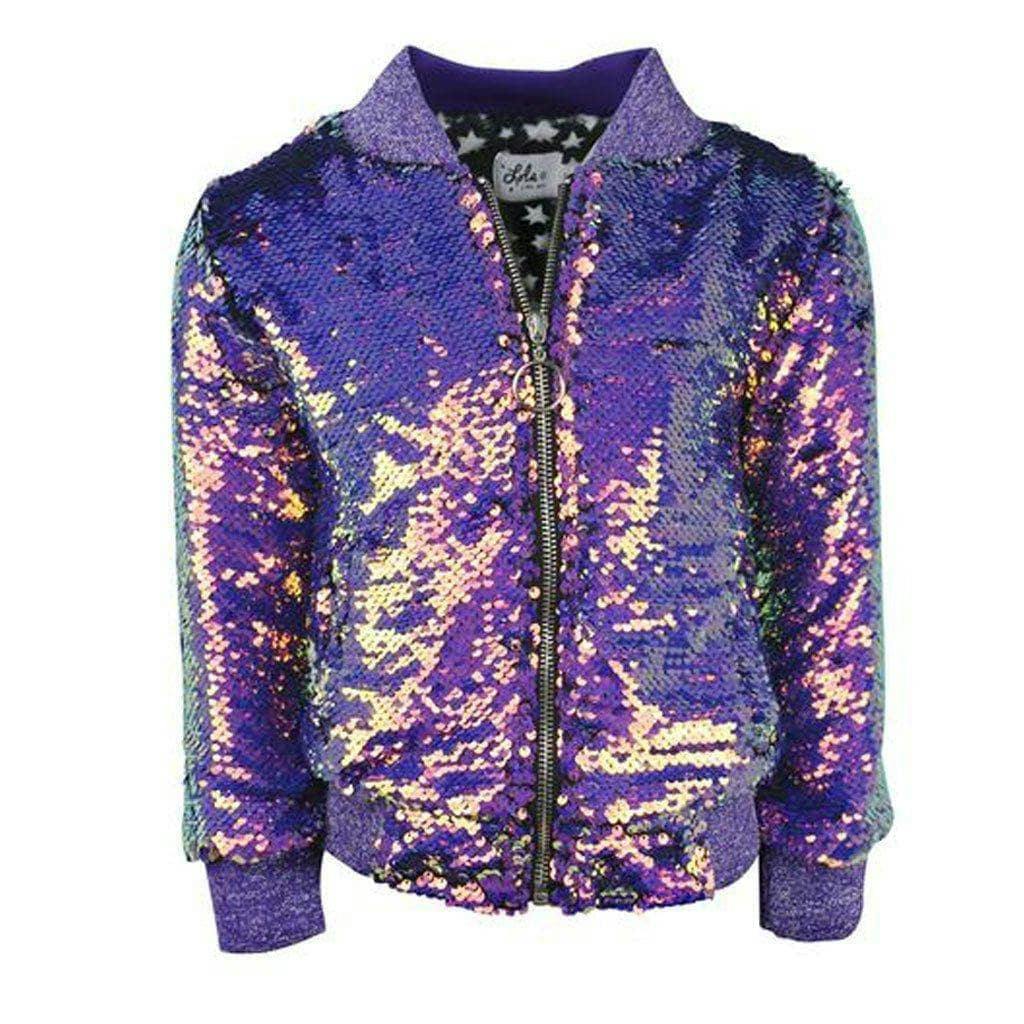 Women's Magic Mermaid Sequin Bomber Purple