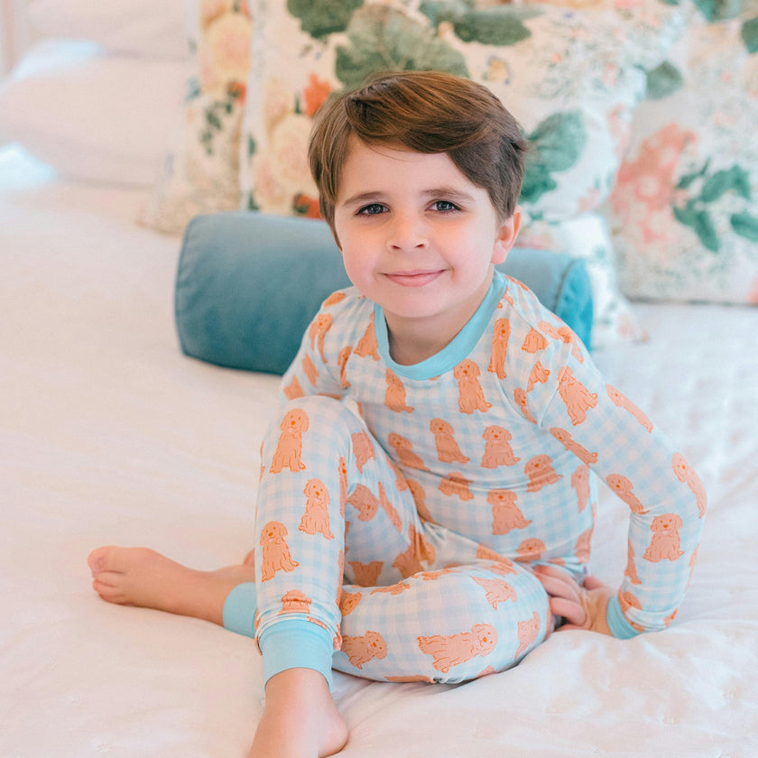 Blue Goldendoodle Bamboo PJ Set