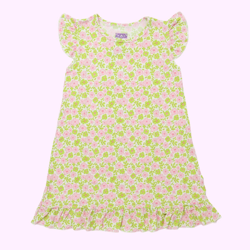 Pink and Green Floral Bamboo Dress (FINAL SALE)