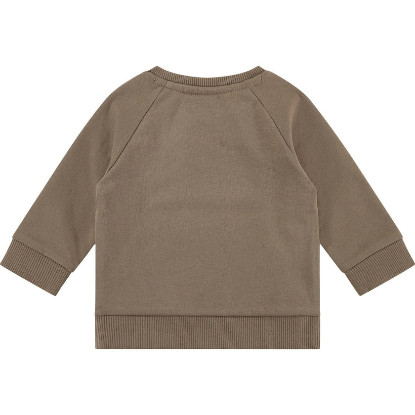 Crew Neck Long Sleeve Ribbed Cuff 'Smile' Graphic Print Sweatshirt