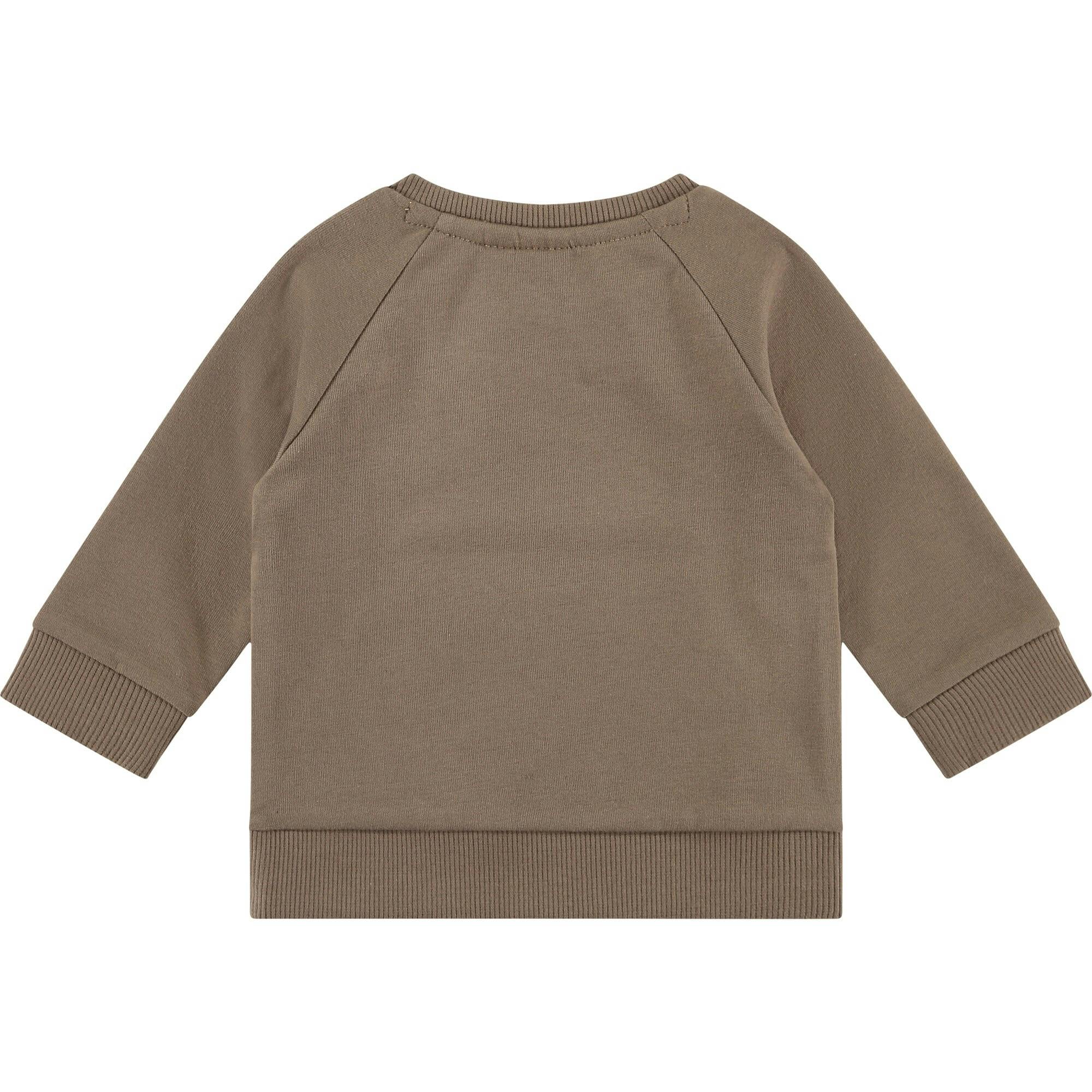 Crew Neck Long Sleeve Ribbed Cuff 'Smile' Graphic Print Sweatshirt