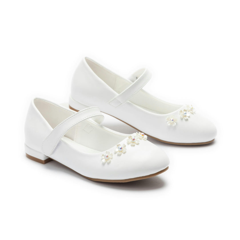 White Isolde Flower Shoes