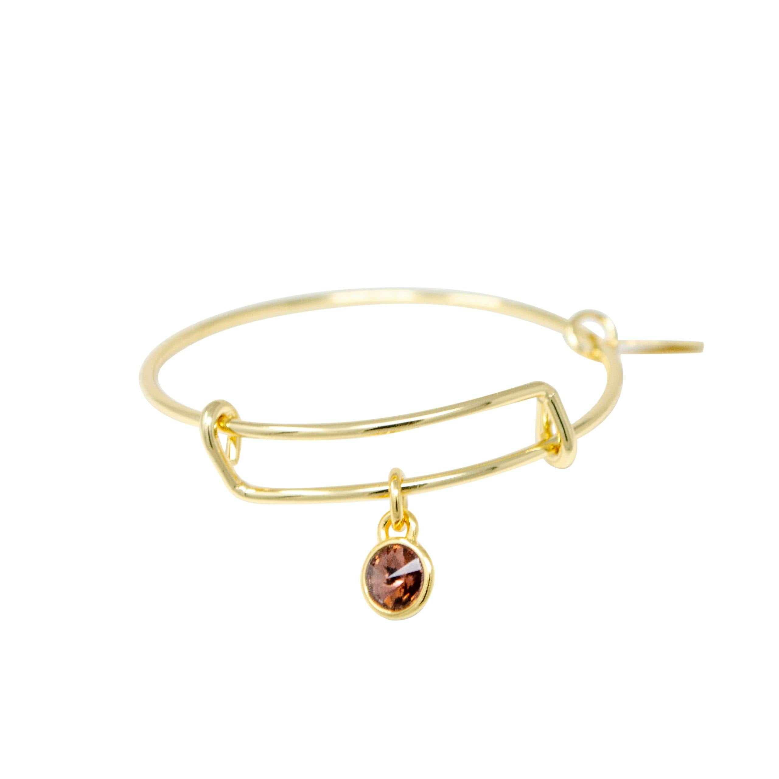 February Birthstone Bangle Bracelet