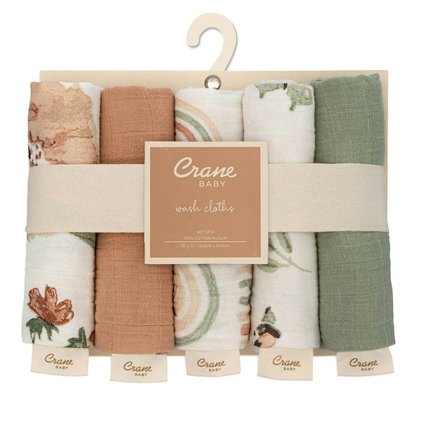 Parker Pink Floral Cotton Washcloth (Set of 5)