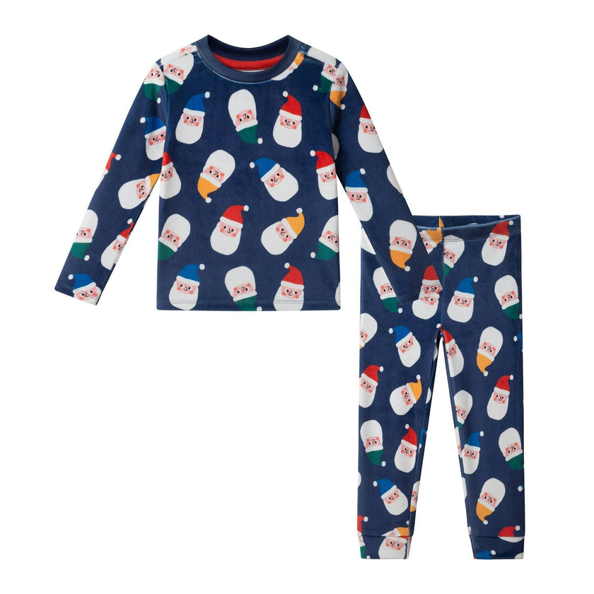 Boys (2-4) Velour Pajama Set | Santa Squad - Navy