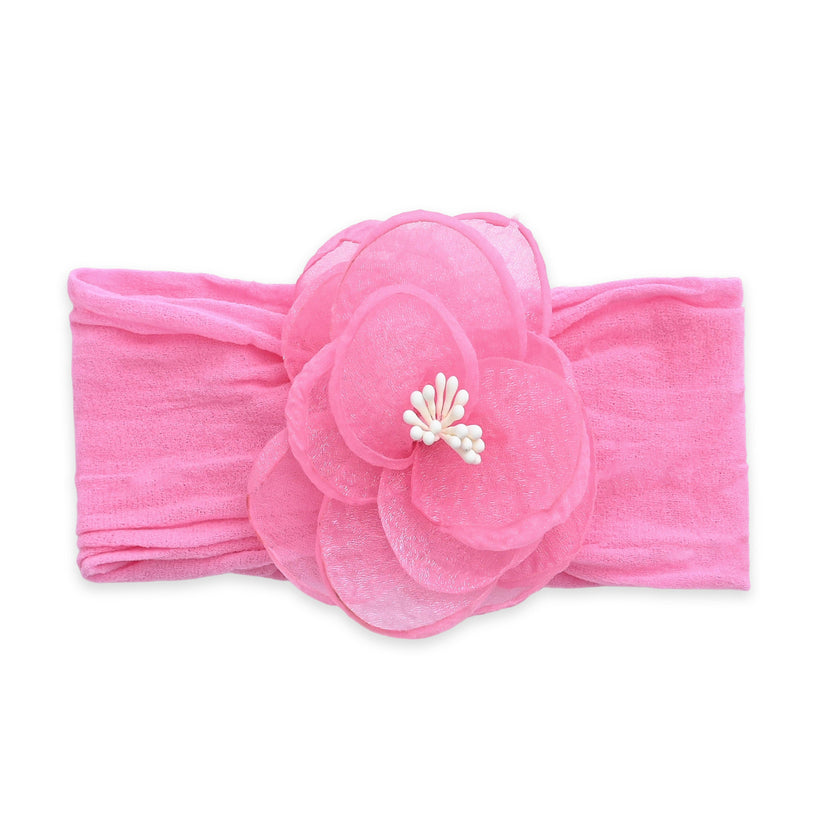 Multicolor Elastic Flower Headband Set