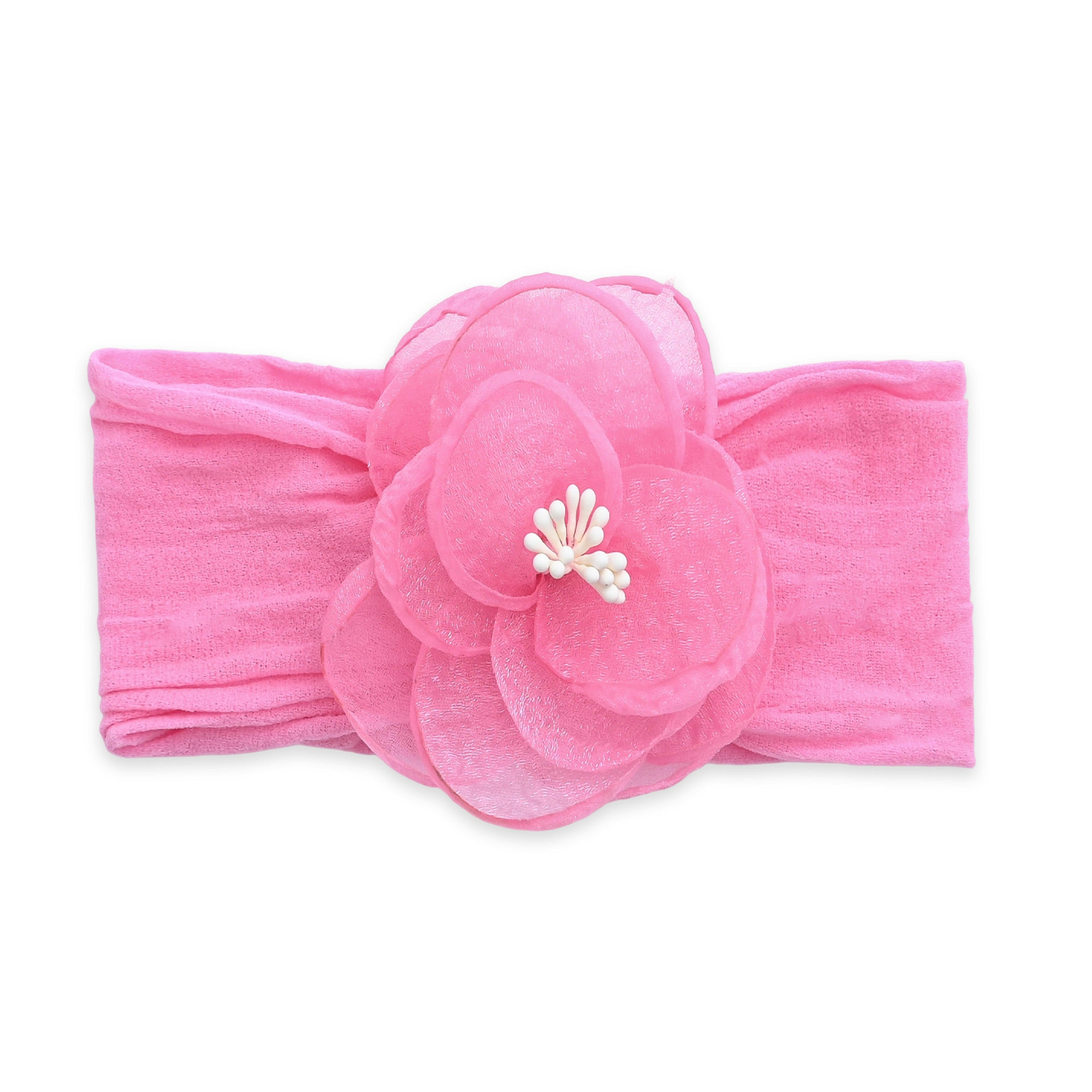 Multicolor Elastic Flower Headband Set