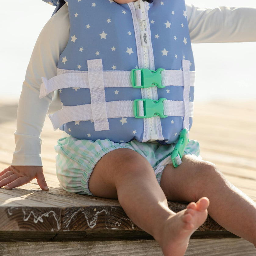 Swim Shorties in Harbour Breeze Gingham