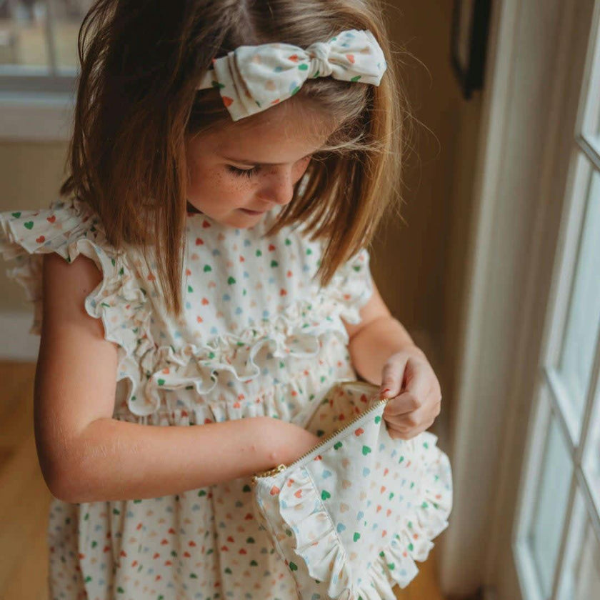 Love In Bloom Timless Floral Ruffle Zipper Pouch