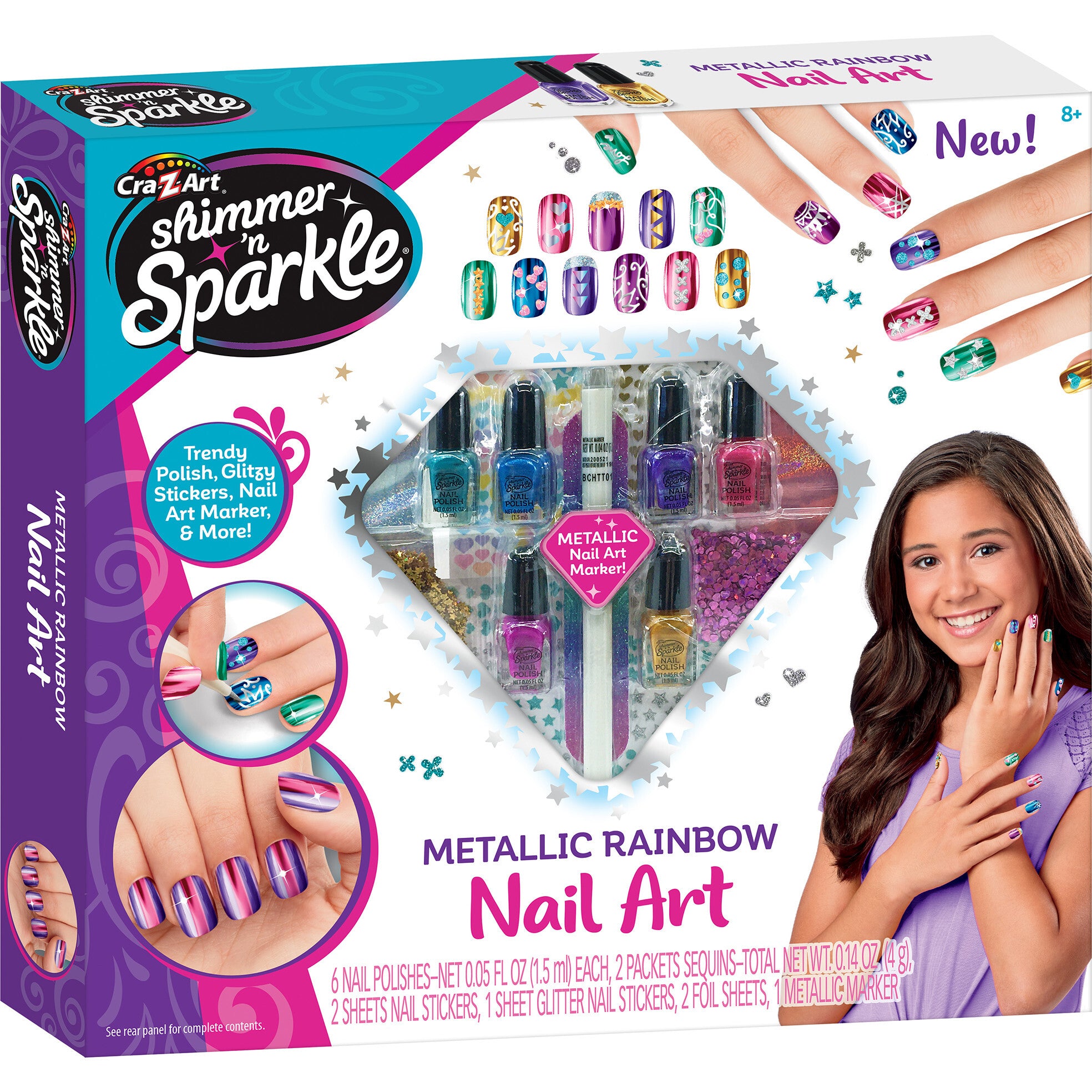 Shimmer 'N Sparkle: Metallic Rainbow Nail Art
