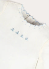 Whale Embroidered Scallop Edge Two Piece Set in Blue (1-6mths)