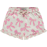 Bow Print Ruffle Shorts