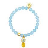 Gemstone Bracelet With Pineapple Enamel Charm