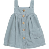 Corduroy Square Neck Strap Shoulder Coconut Button-Down Pocket Dress