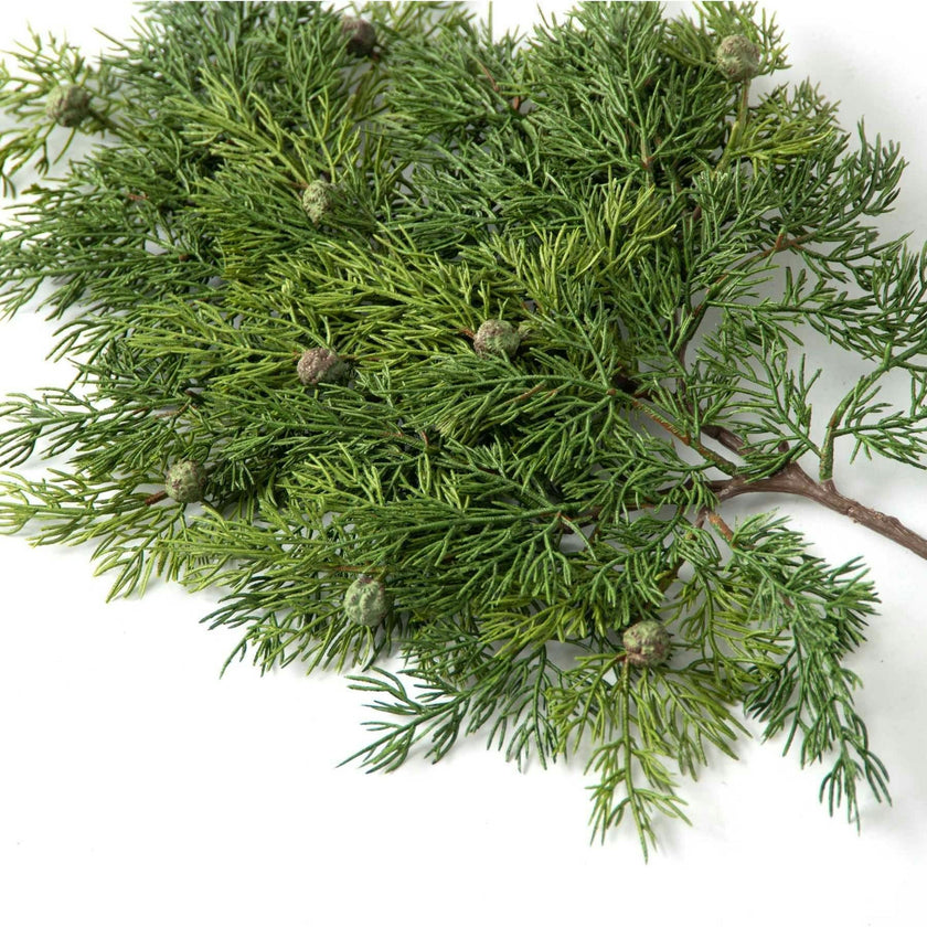Green Real Touch Juniper Berry Christmas Faux Greenery Large Stem Branch - 23"