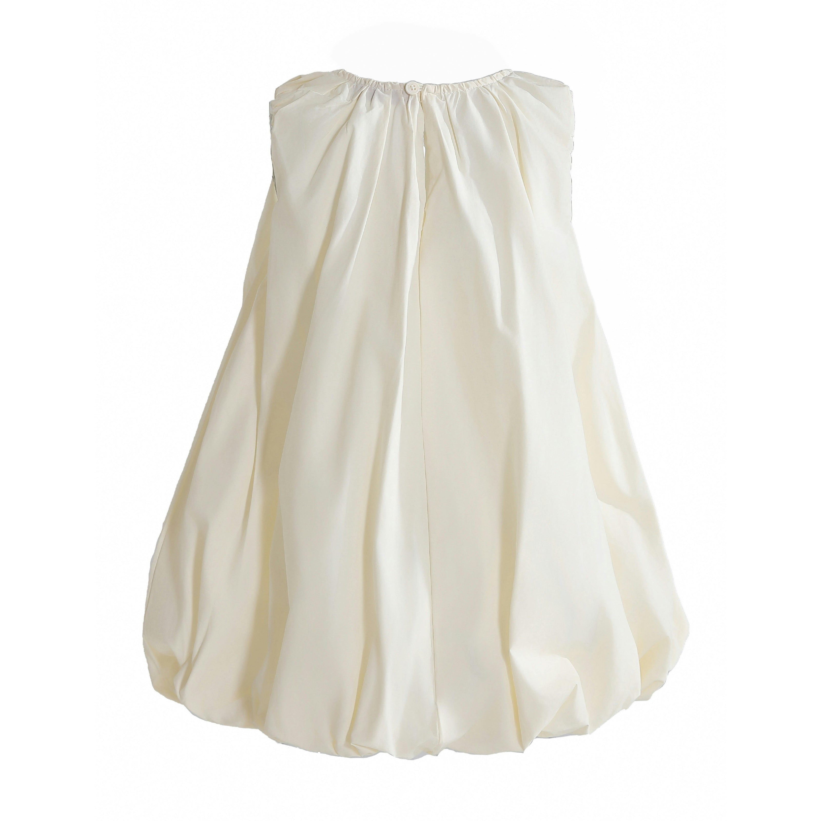 Cream Annalise Sequin Bow Balloon Dress