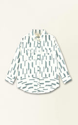 Kyoto Shirt in White Rainfall