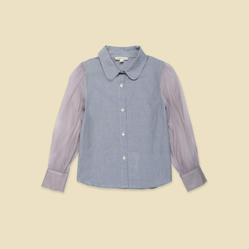 Pinstripe Chiffon Sleeve Blouse