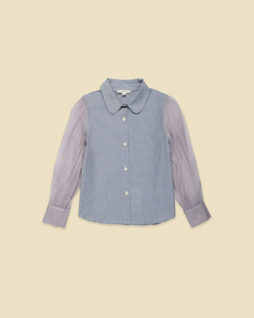 Pinstripe Chiffon Sleeve Blouse