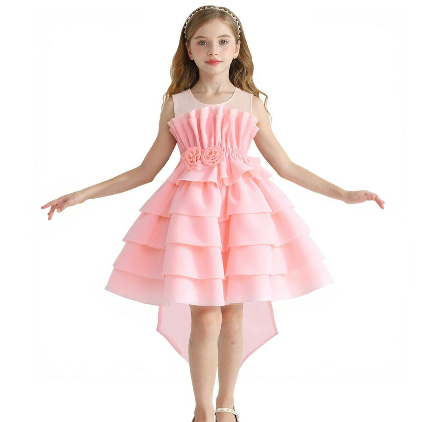 Pink Tiered Bow Dress