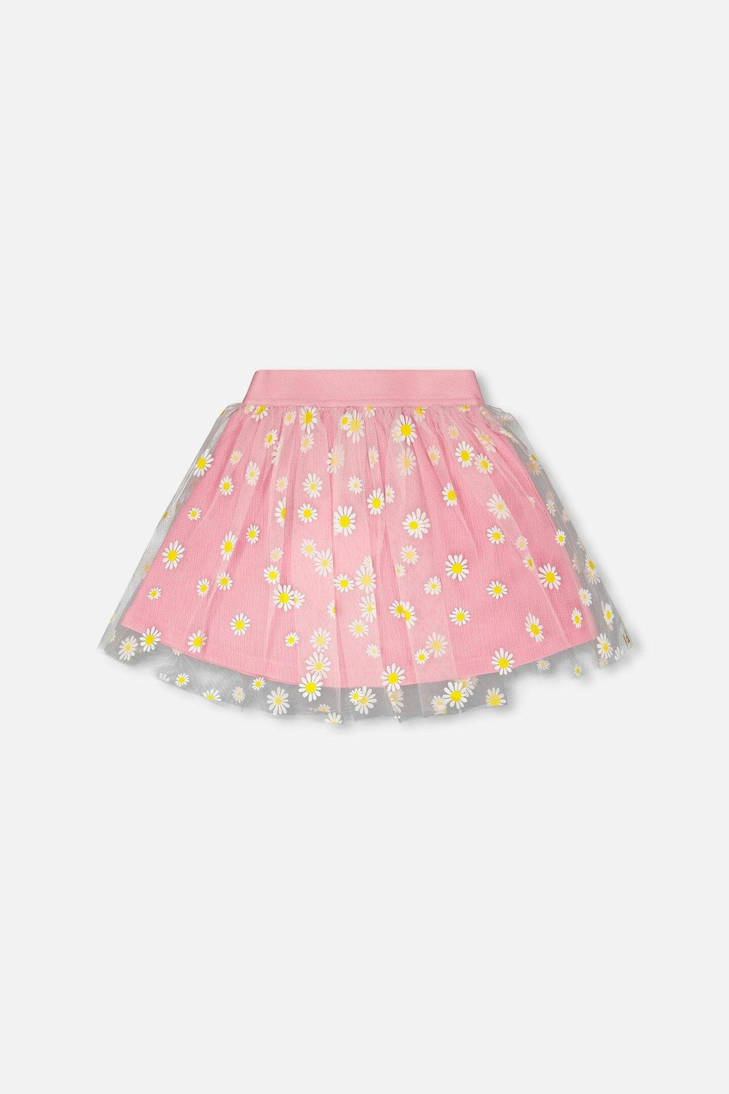 Mesh And Crinkle Jersey Skirt