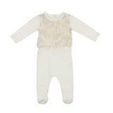 Scalloped Suede Footie