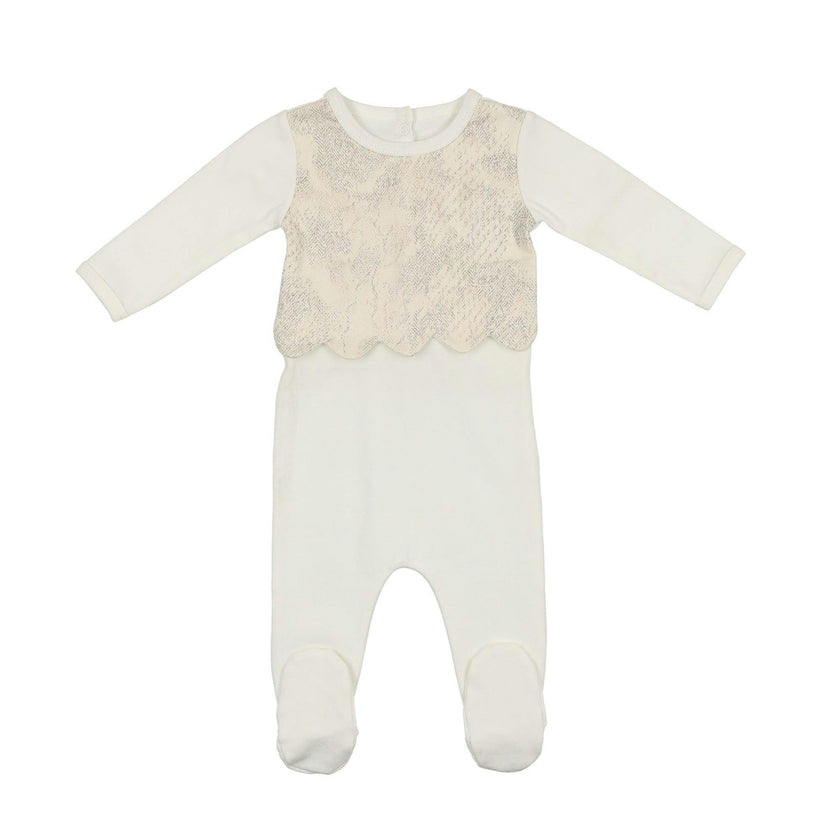 Scalloped Suede Footie