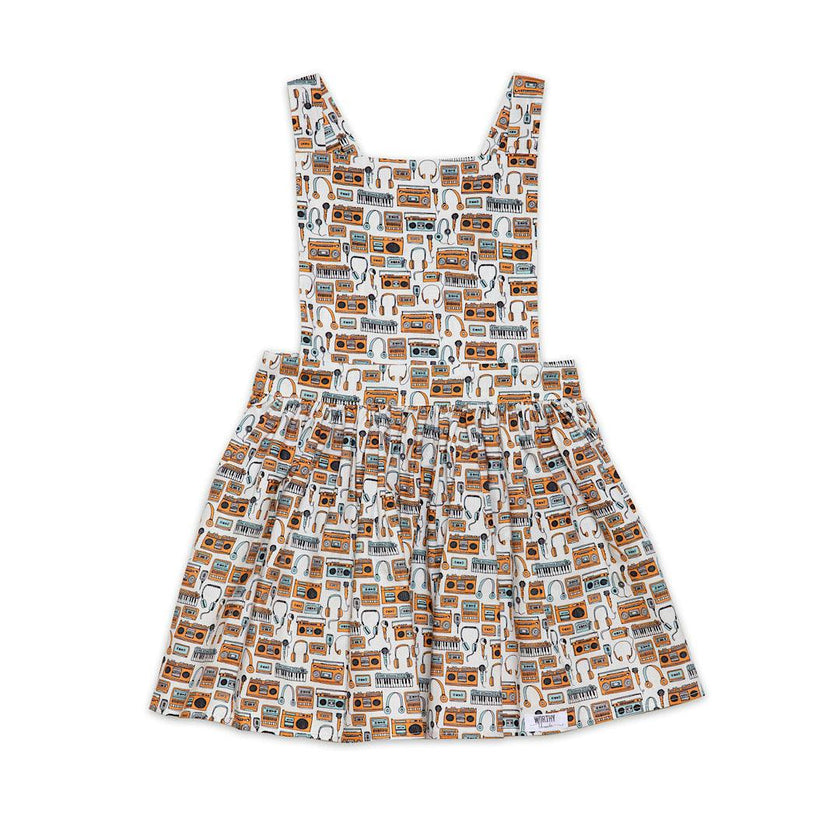 Pinafore Dress in Boombox/Headphones