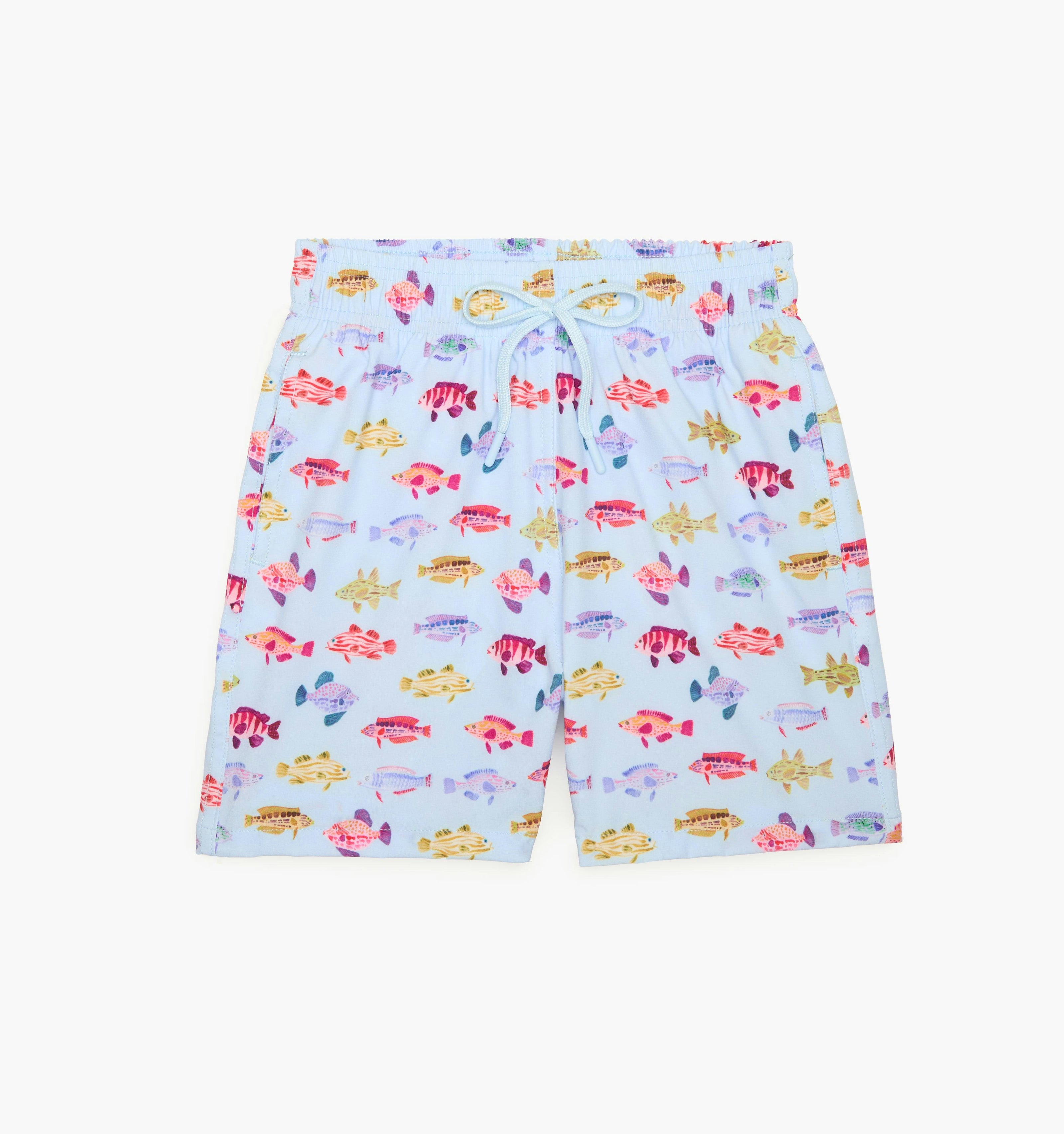 The Tiny Julien Swim Trunk - Blue Rainbow Fish