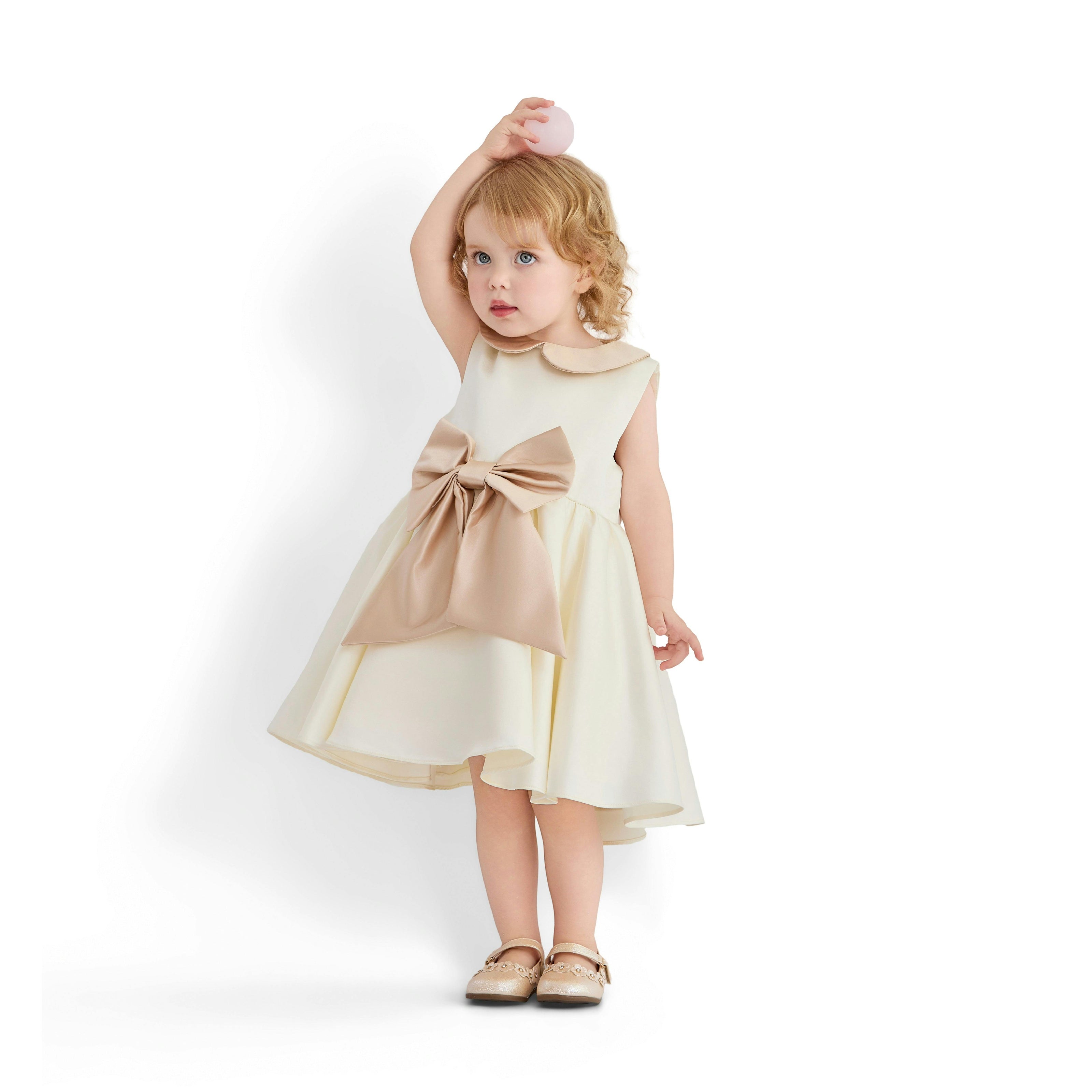 Cream Elaria Petal Bow Gown