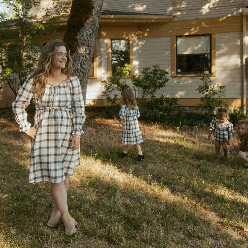 Organic Long Sleeve Ruffle Dress