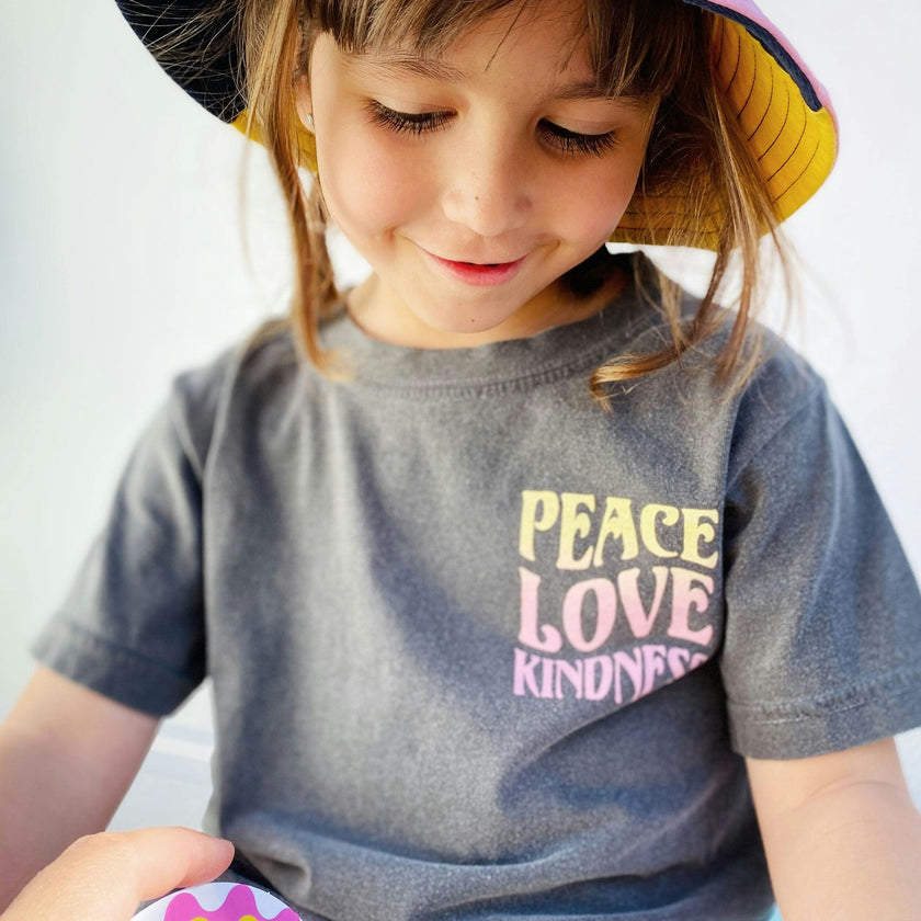 Kid's Charcoal Peace T-shirt-Unisex