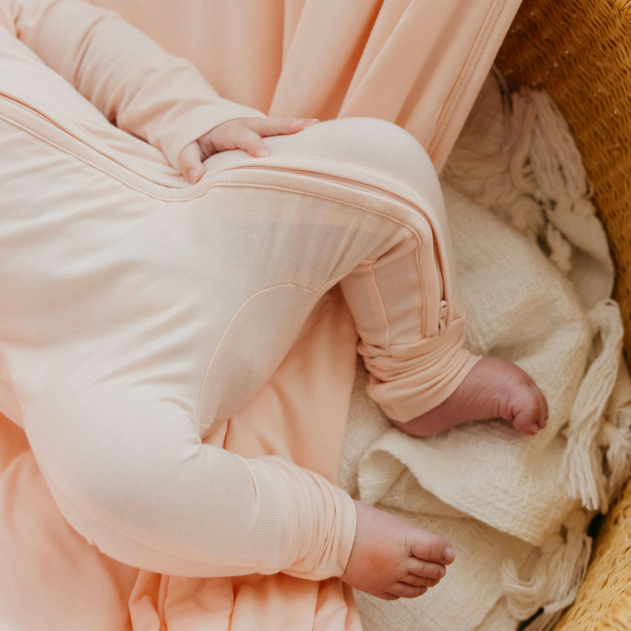 Convertible Zip-Up Footie Pajama - Blush